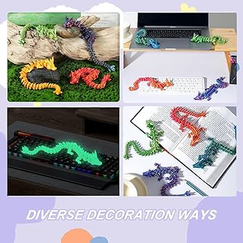 Amazon.co.jp: TBOLINE 3Dプリントドラゴンフィジェットトイ、4ピース