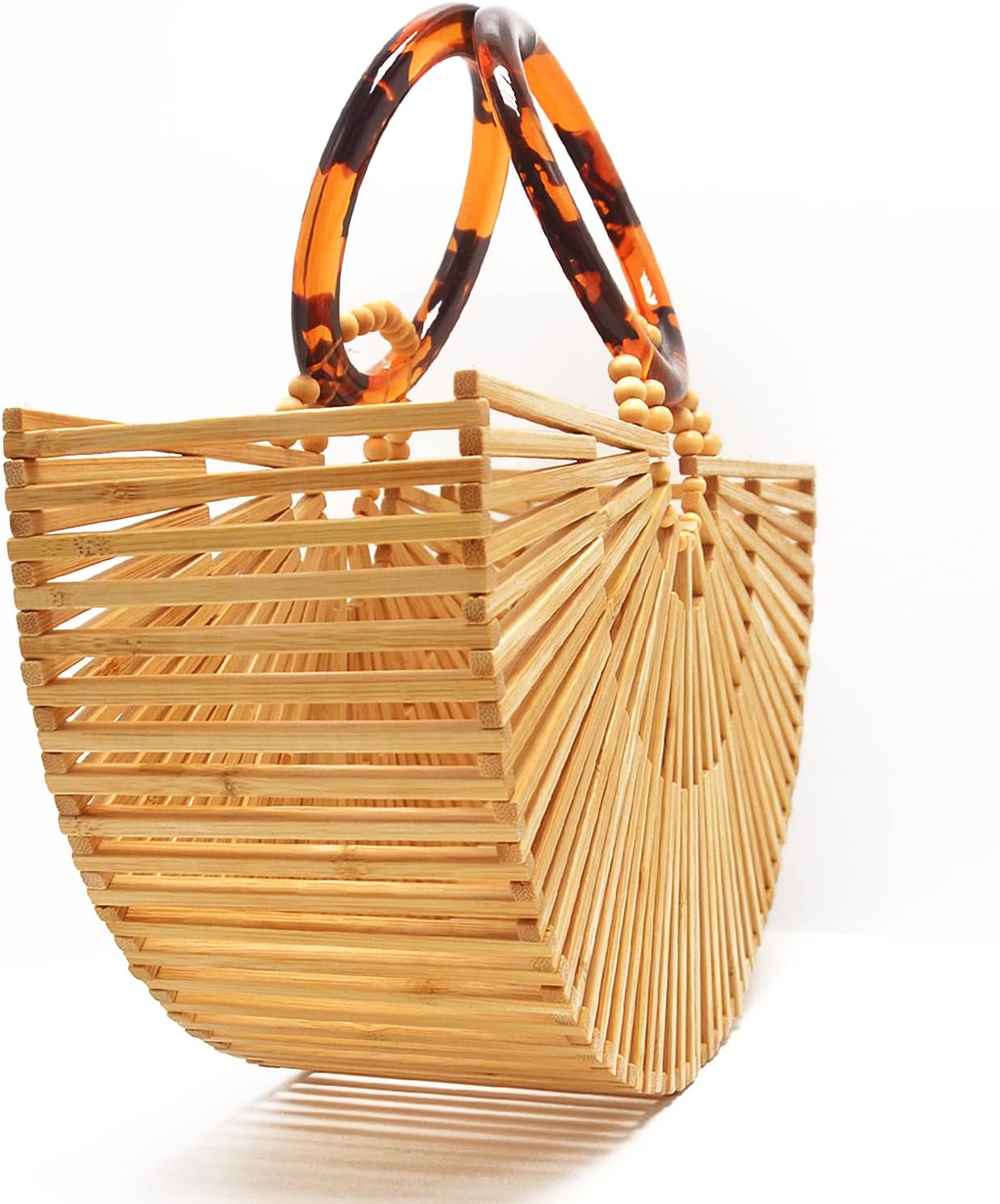 Miuco Womens Bamboo Handbags Handmade Purses Tote Bag - Image 4