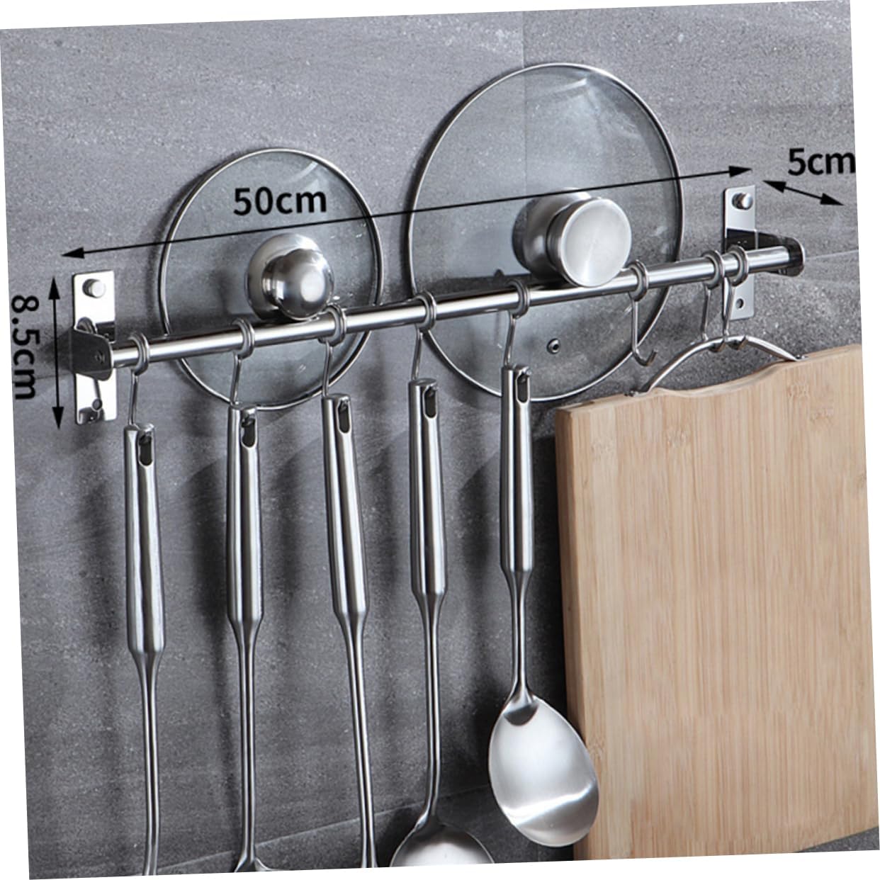 Zerodeko Sticky Wall Hooks 50cm Kitchen Hooks for Hanging Kitchen Shelves No-Punch Design Sturdy Material