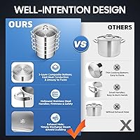 Vista 8 de 5-Tier Stainless Steel Steamer Meat Vegetable Cooking Steam Pot Kitchen Tool with Stackable Pan and Lid for Steaming Pasta Dumplings and Vegetables