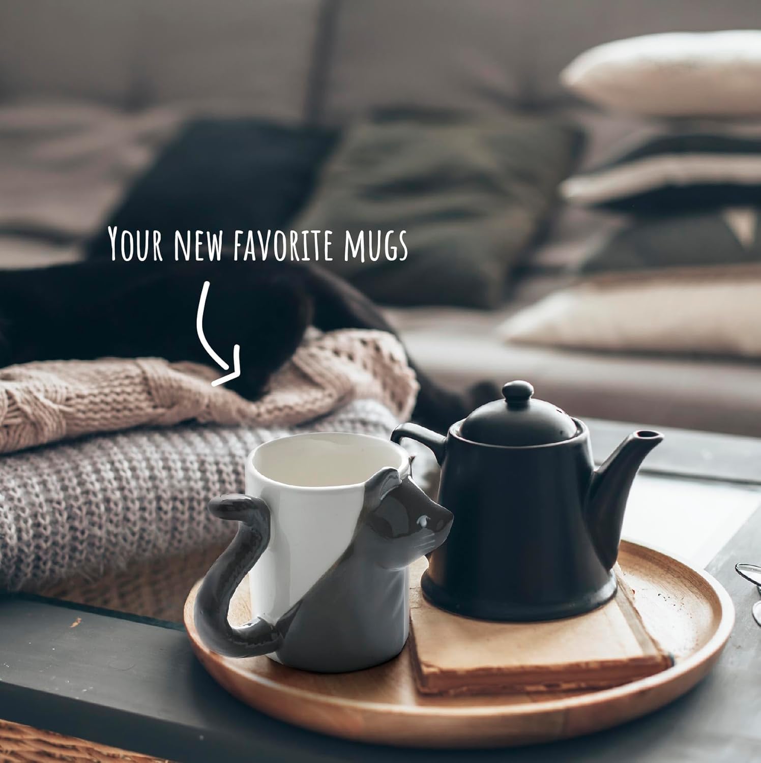 MIAMIO - Kissing Cat Mugs Set/Coffee Cups, Cat Lover Gifts for Men/Women - Image 5