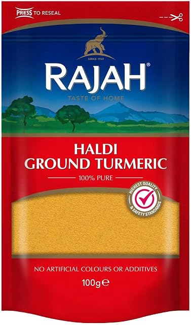 Rajah Spices Haldi Ground Turmeric | Holud | Haldi | Haldar | Haladi | (100g)