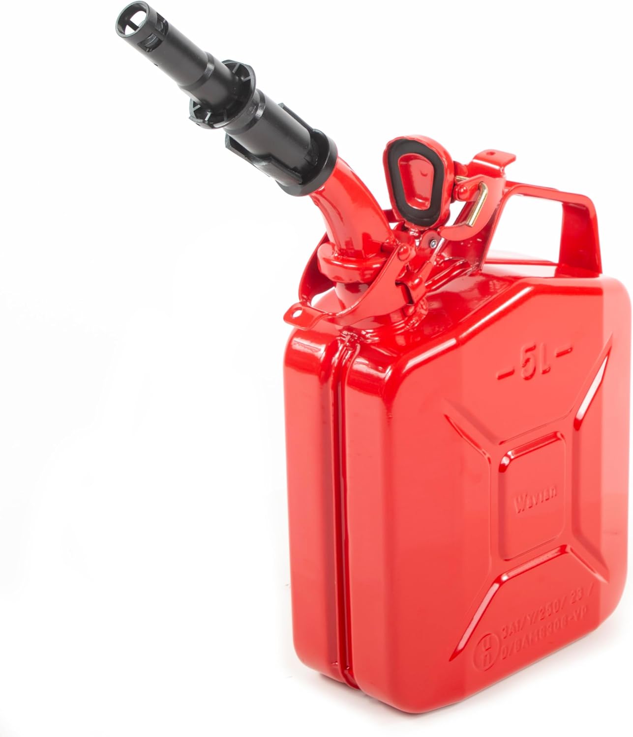 ウェイビアン USA JC005BVS 本物のNATO ジェリー燃料用缶と注ぎ口システム 黒 (5リットル)。 レッド JC005R
