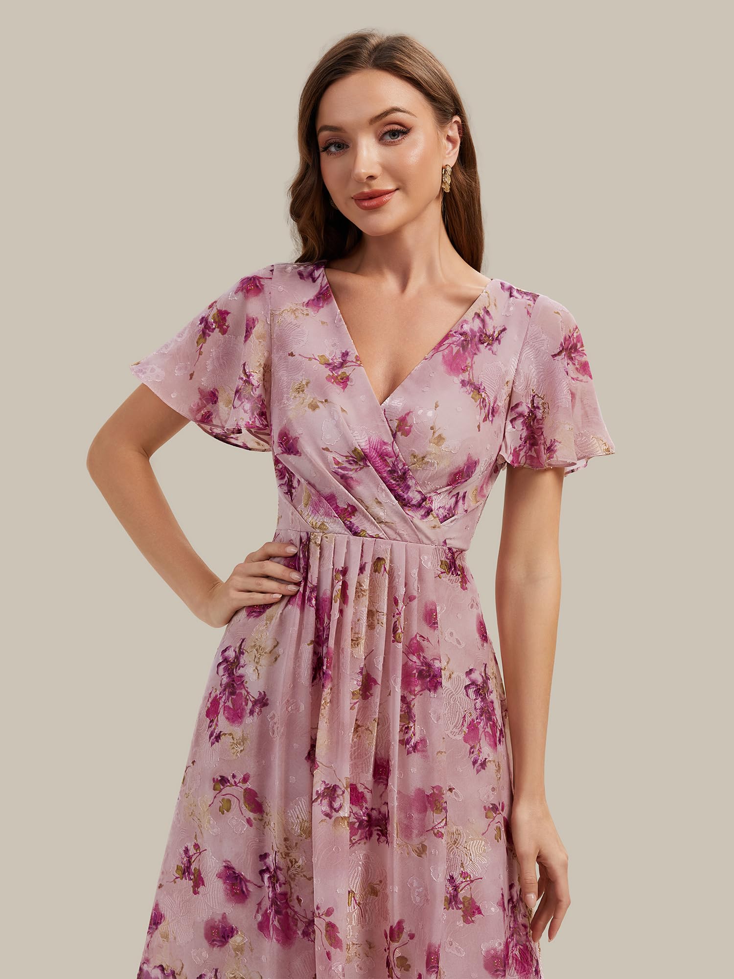 Ever-Pretty Abendkleider Elegant Kleid Hochzeitsgast Damen Midi Cocktailkleid High Low Festliche Kleider EG02762