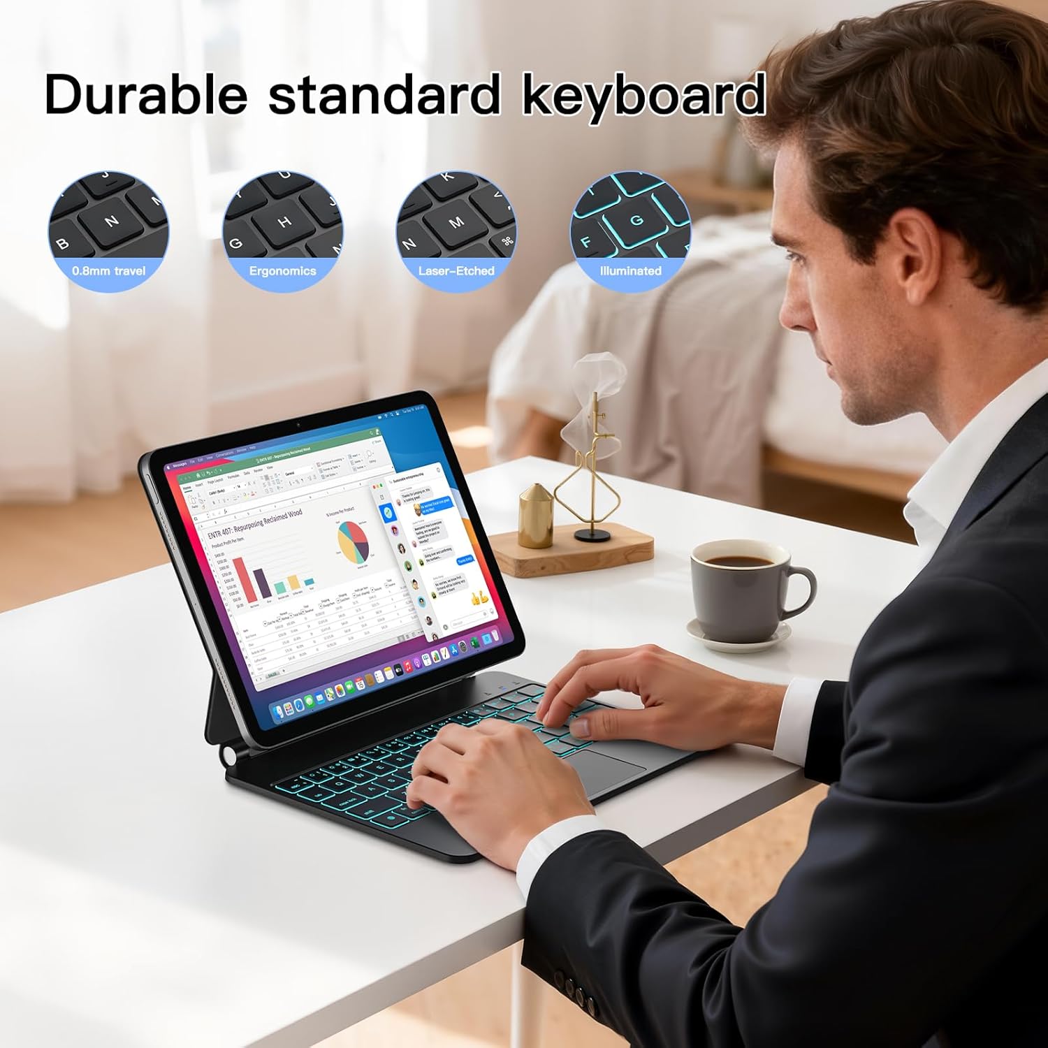 Magic Keyboard for iPad Air 11-inch M4/M3/M2 & iPad Pro 11-inch 4th/3rd/2nd/1st & iPad Air 5th/4th Gen 10.9", Keyboard Case for iPad Pro 11 - Multi-Touch Trackpad,iPad Floating Keyboard