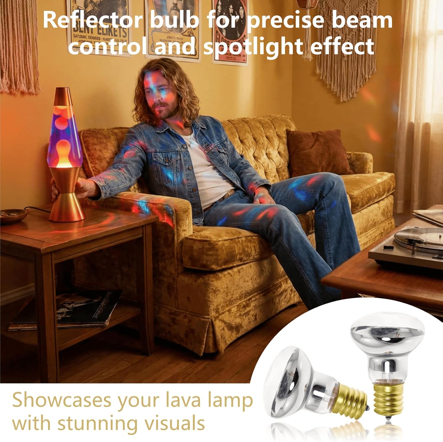 2 Pack Lava Lamp Bulb R39 E17 25W Reflector Bulbs for Bedroom and Office 120v Lava Lamp Light Bulb Replacement
