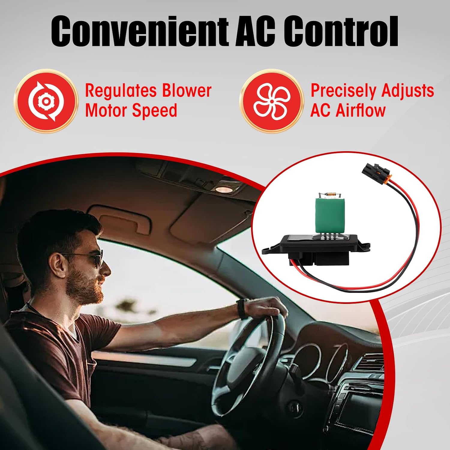 AC Blower Motor Resistor Kit with Harness Compatible with 2003-2006 Chevy Silverado 1500 2500 Avalanche Suburban Tahoe GMC Sierra Yukon C'adillac Escalade Replace# 89019088 973-405 15-81086 22807123