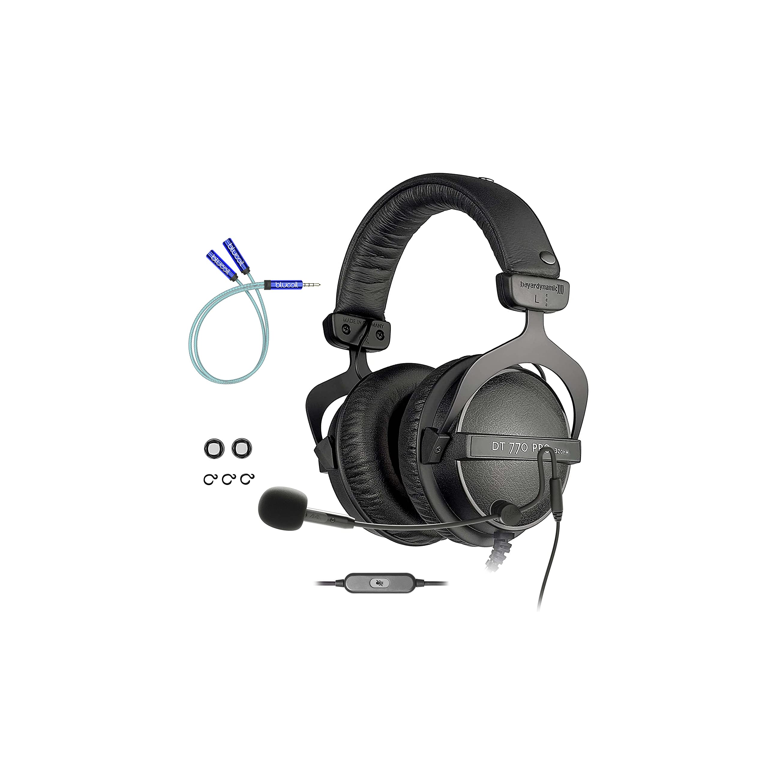 Beyerdynamic DT 770 PRO 32 Ohm Over-Ear Studio Headphones in Black Bundle with Antlion Audio ModMic 