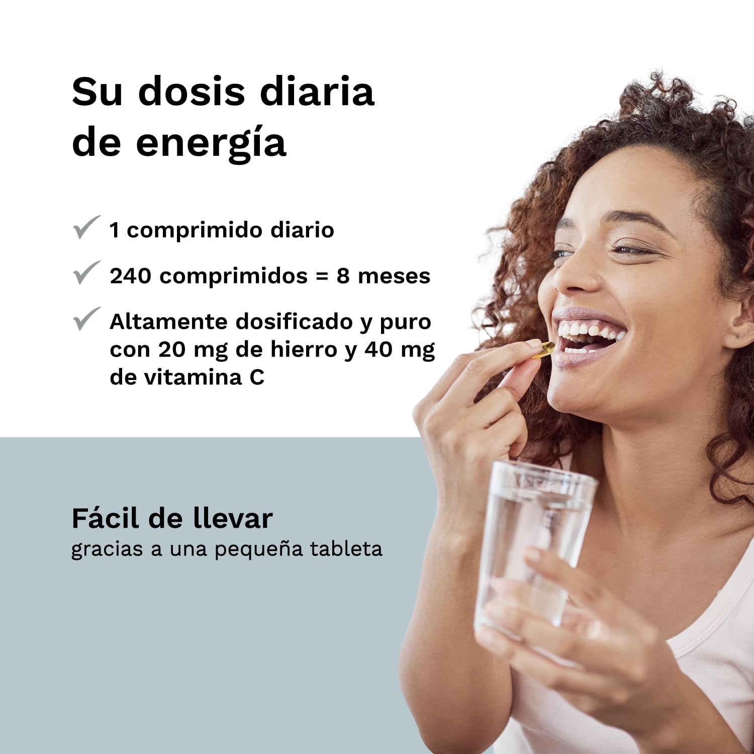 Hierro 20 mg de bisglicinato de hierro + 40 mg de vitamina C natural de acerola - 240 comprimidos VEGANOS para 8 meses - sin aditivos - testados en laboratorio - Made in Germany - Balanced Vitality