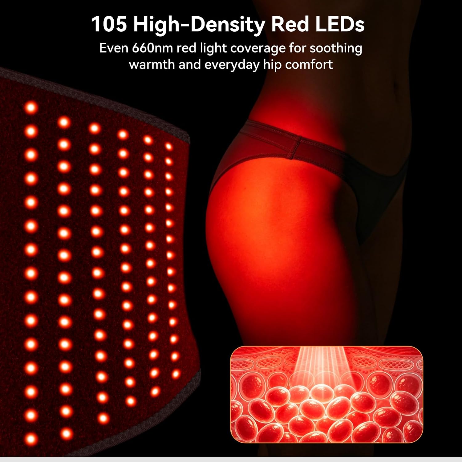 Yabuu Cordless Heated Massage Pad for Hip,Sciatica Pain Relief,Biut-in 5000mAh Battery with 3-Speed Temperature Control,Soothing Vibration,Electric Heating Pad for Lower Back,Thigh,Hips,Ideal Gift