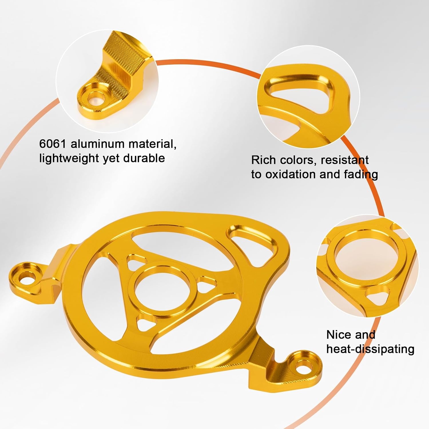 Engine Cover Case Saver for Sur Ron, PSLER Pulley Cover CNC Body Cover Engine Guard Protector for Sur‑Ron Light Bee X/S/L1E Segway X260 X160 (Gold)
