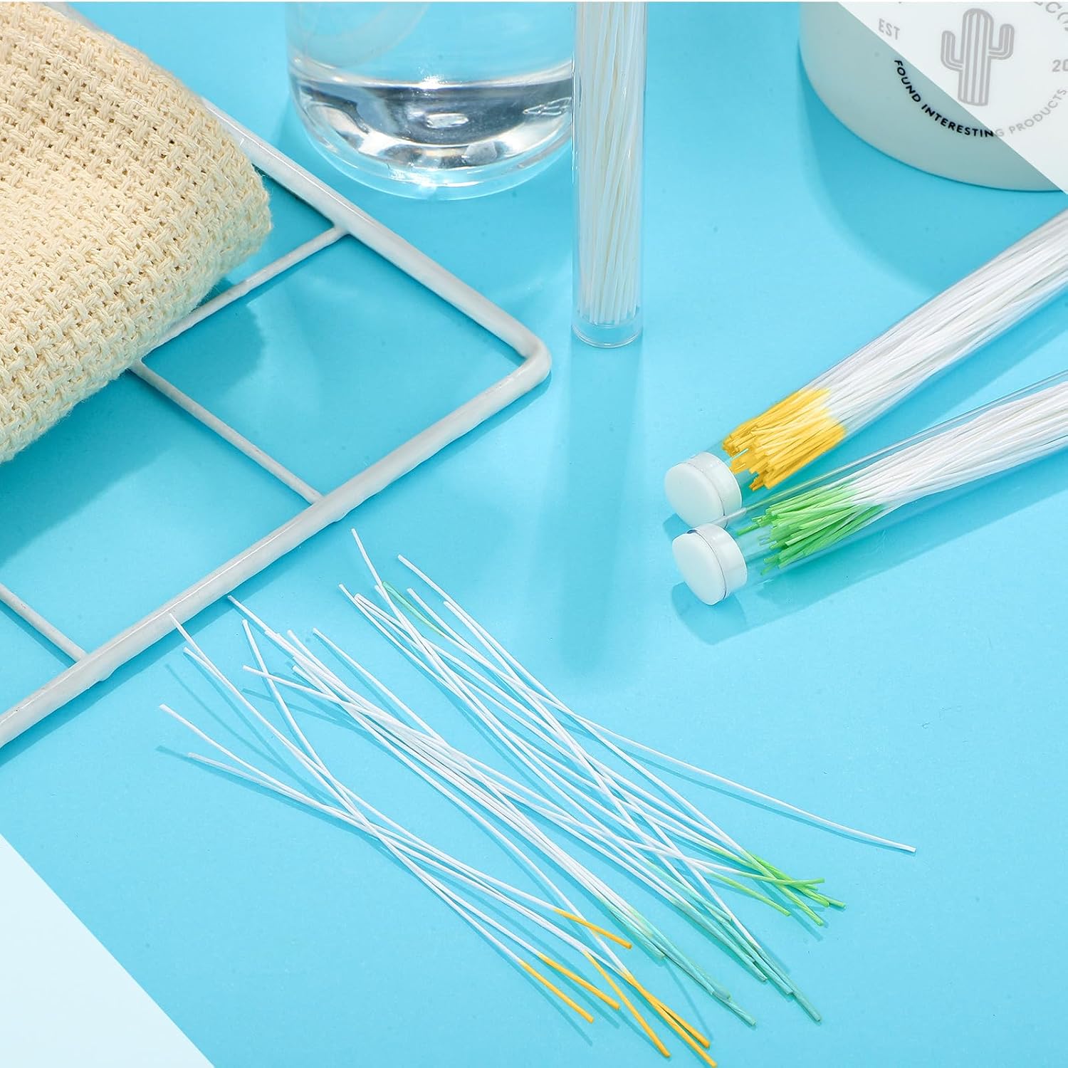 Maitys 180 Pcs Earring Hole Cleaner Floss Rose Scent, Yellow, Green, Blue image 4