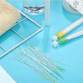 Maitys 180 Pcs Earrings Hole Cleaner, Piercing Cleaner Floss, Rose Fragrance Odor Removal Ear Care, Piercing Floss Disposable Aftercare Cleaning Tool(Yellow, Green, Blue)