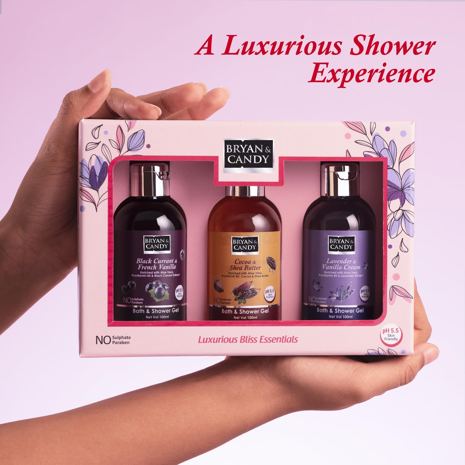 Bryan & Candy Luxurious Bliss Essential Shower Gel Combo Kit Gift Set For Women And Men | Ph5.5 Skin Friendly, Fresh Fragrances | 3