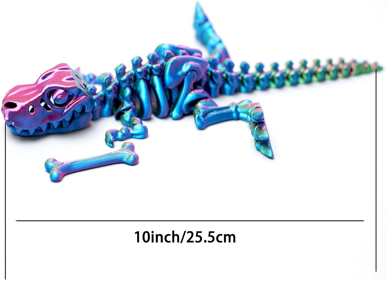 3D Printed Tyrannosaurus Rex dinosaur,Flexible Realistic Articulated Animal Fidget Toys,Mystery Figurines Gifts for Easter Basket Stuffers,Executive Desk Funny Décor and Festival Collectible (RGB)