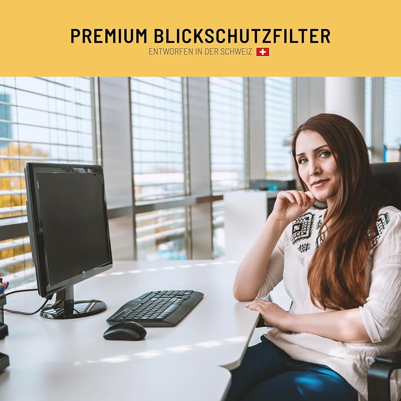VistaProtect Prémium Betekintésvédő és Kékfény Szűrő Monitorfólia 34" Képernyőkhöz - Adatvédelem és Szemvédelem 21:9 Képarányú Monitorokhoz