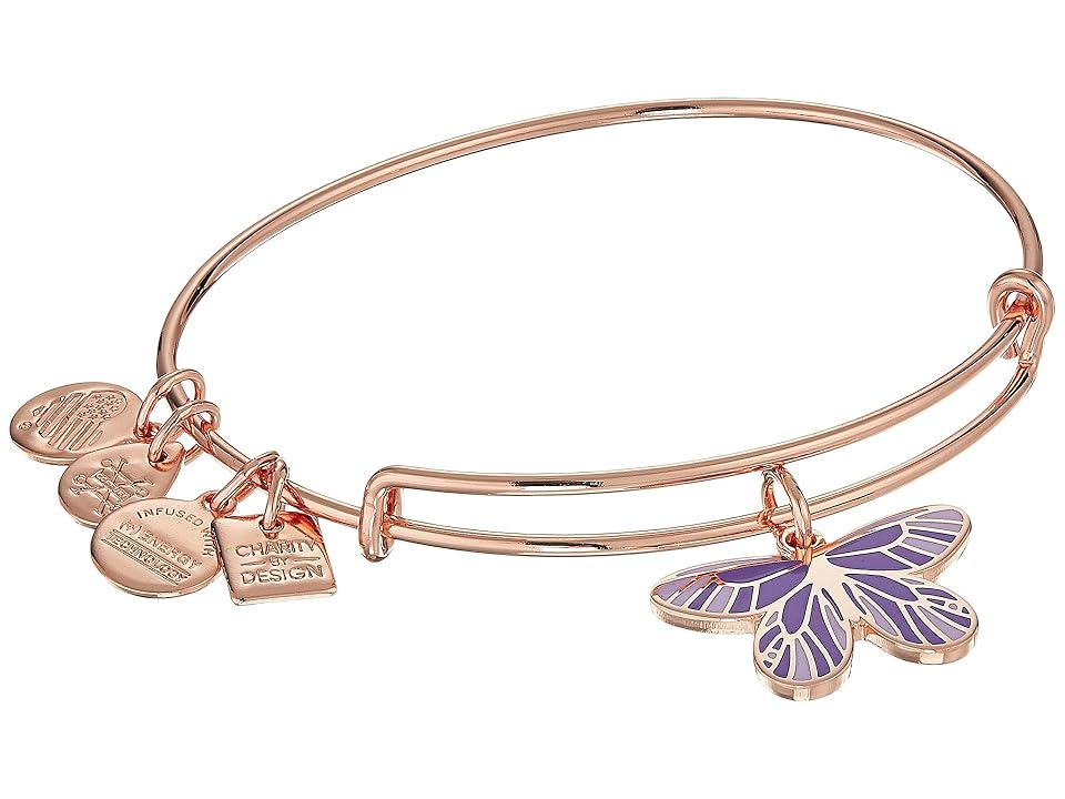 

Alex and Ani Charity By Design Butterfly Bangle (Shiny Rose) Bracelet, Pink