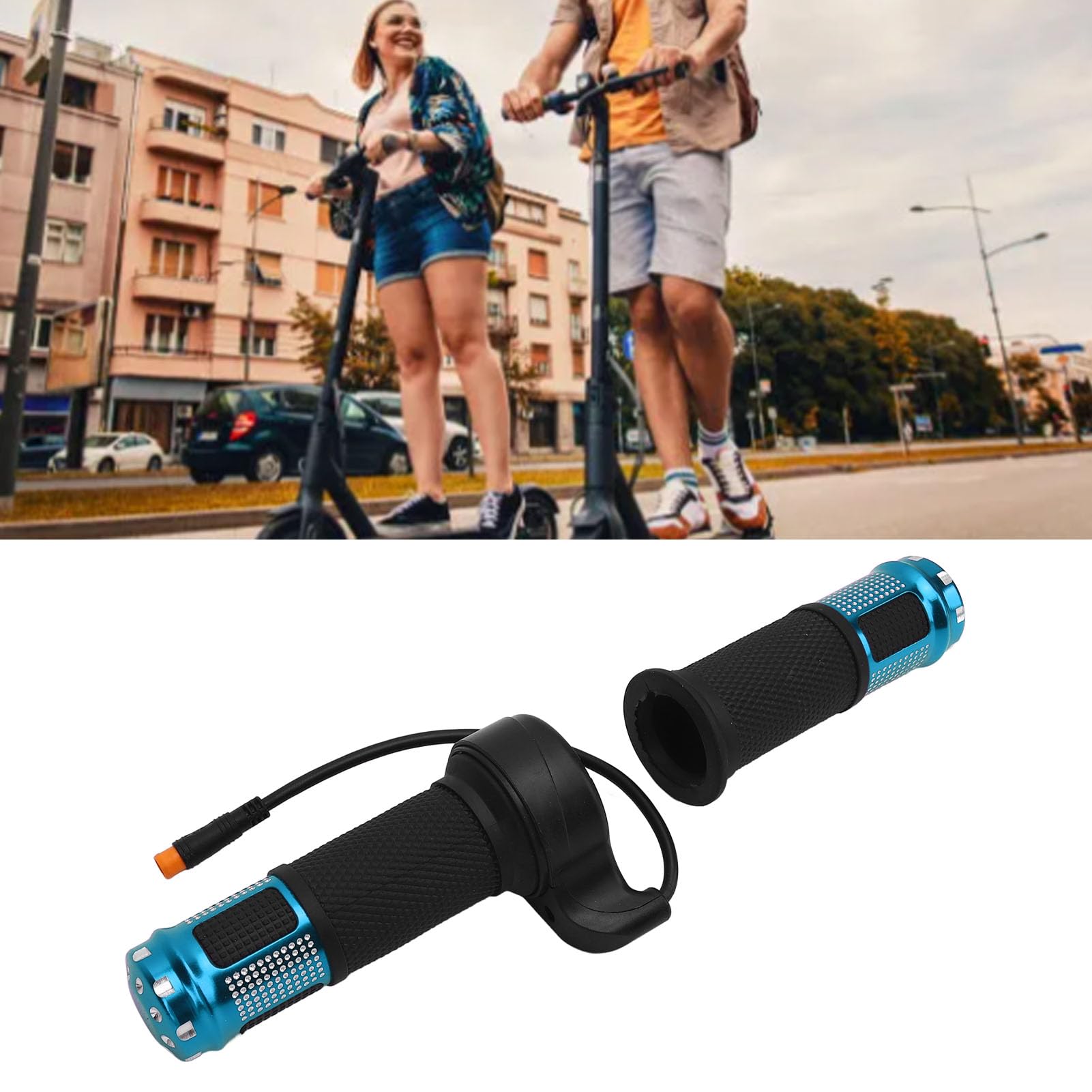 Denash Empuñadura del Acelerador para Scooter Eléctrico, Manillar del Acelerador Giratorio ABS de Aleación de Aluminio con Control de Velocidad sin Esfuerzo, para Scooters SmartGyro — view 7
