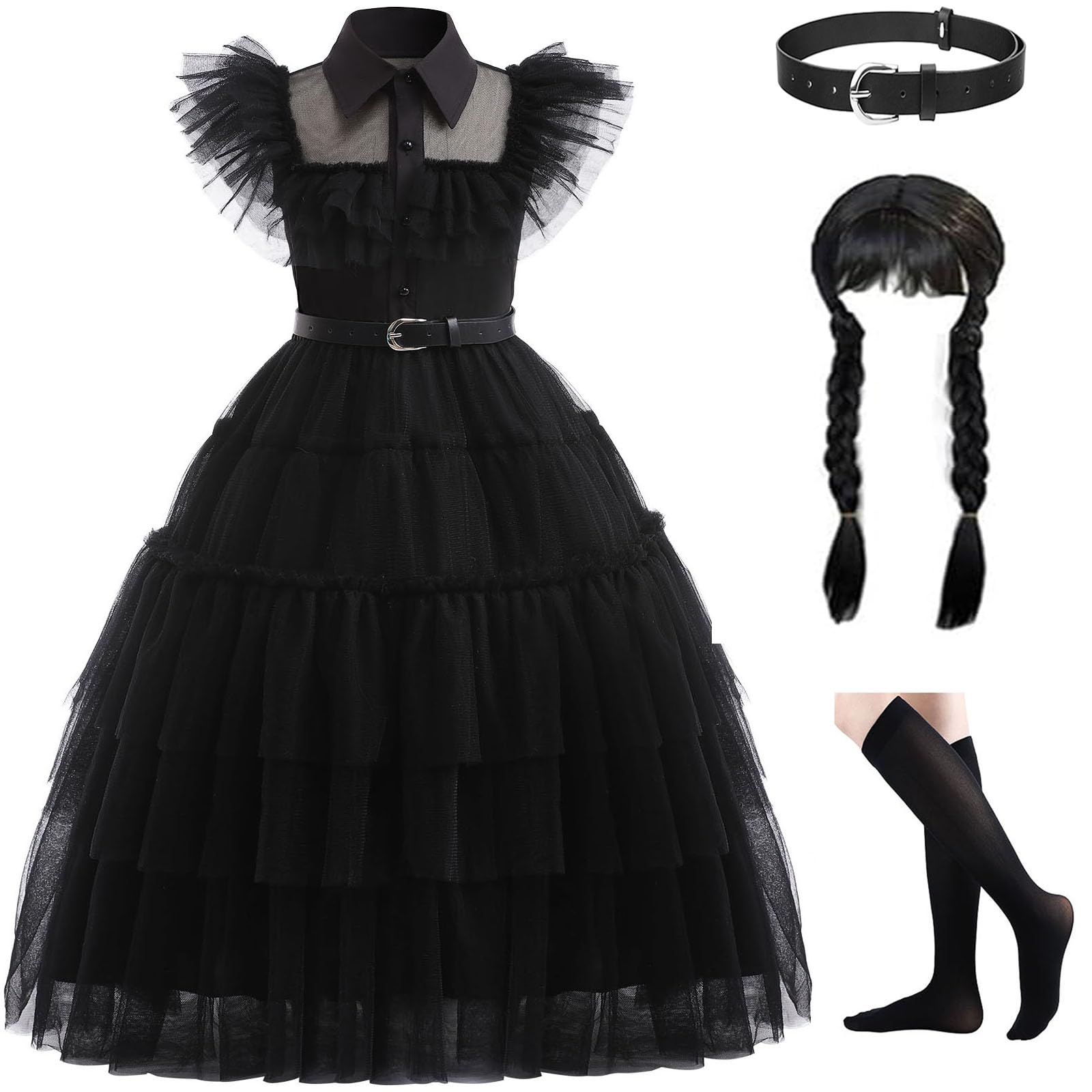 Hellet Girls Cosplay Costume Dress for Family Kids Costumes Black Dance Princess for Halloween School Party (B0BXD2RWD9) Amazon Price History, Amazon Price Tracker