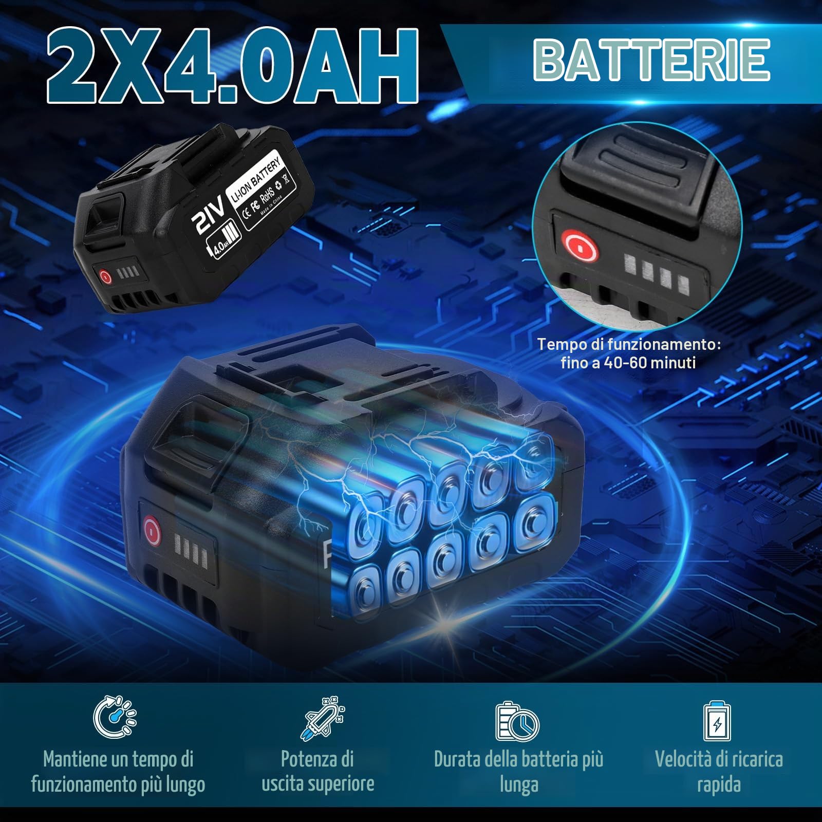 Mini Motosega a Batteria 6 Pollici & 45 mm Forbici Potatura con 21V 2X 4000mAh, 4 IN 1 Sega Telescopica Potatore, Sega Elettrica con Telescopico Asta Brushless per Potatura, Auto-Lubrificante