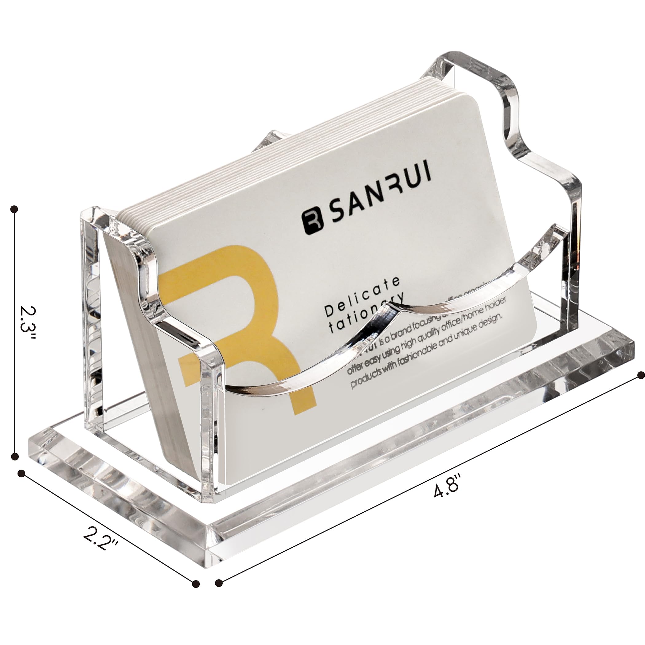 Clear Acrylic Business Card Holder - Desk Organizer -3