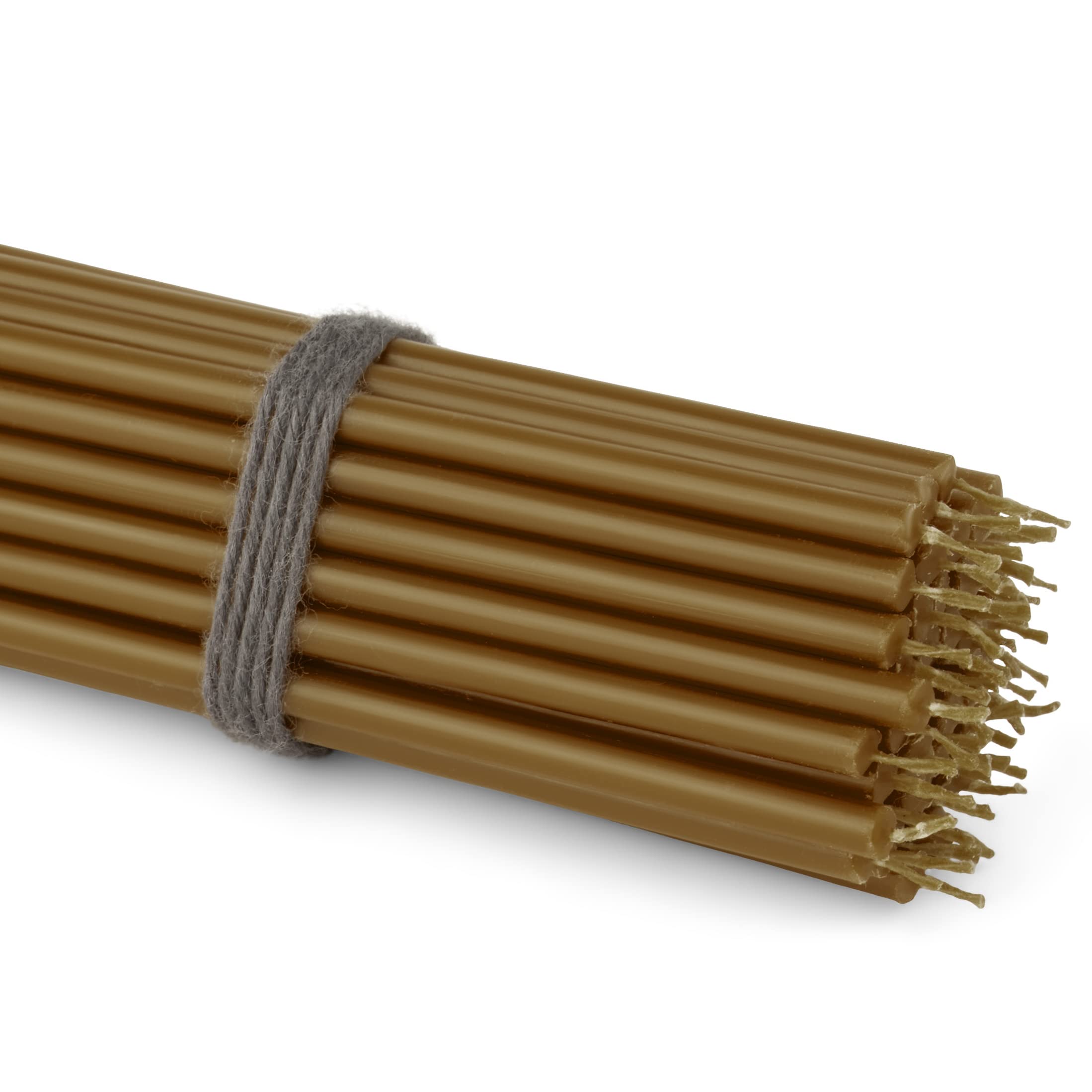 NKlaus 50 x Taper Candles Brown 16 cm Thin Paraffin Candles Soot-Free & Drip-Free Long Burning Time Brown Candles for Decoration Celebration & Autumn 36114