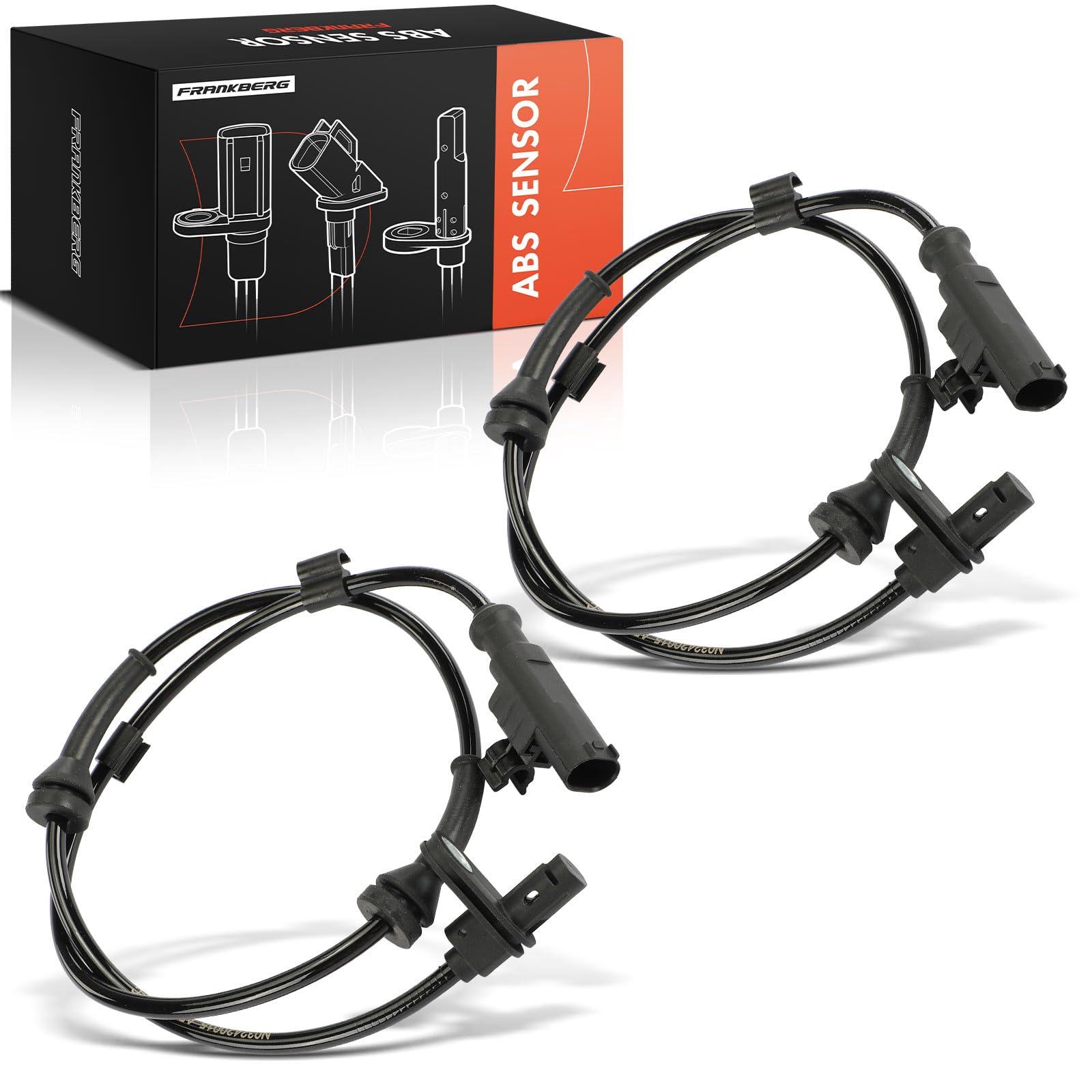 Frankberg 2 sensori di velocità ruota ABS a 2 Poli anteriori 4515400217 | Compatibile con: Fortwo Cabrio 451, Fortwo Coupé 451