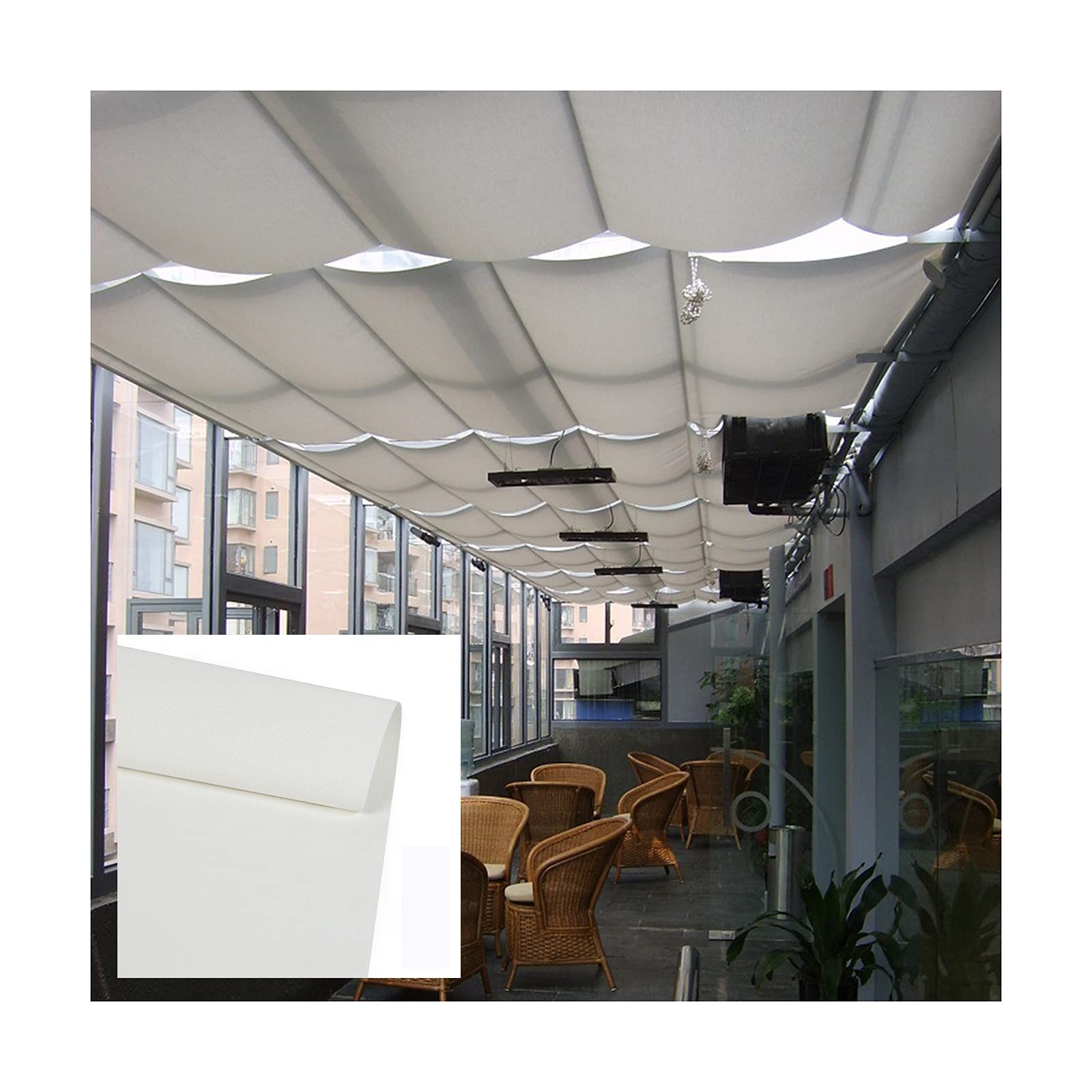 Voile d'ombrage rétractable en polyester imperméable pour pergola et terrasse