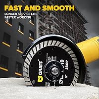 Vista 5 de GRAFF Hoja de diamante de 5 pulgadas para amoladora angular - Juego de discos de corte de diamante para cortar piedra, mármol, granito, ladrillo
