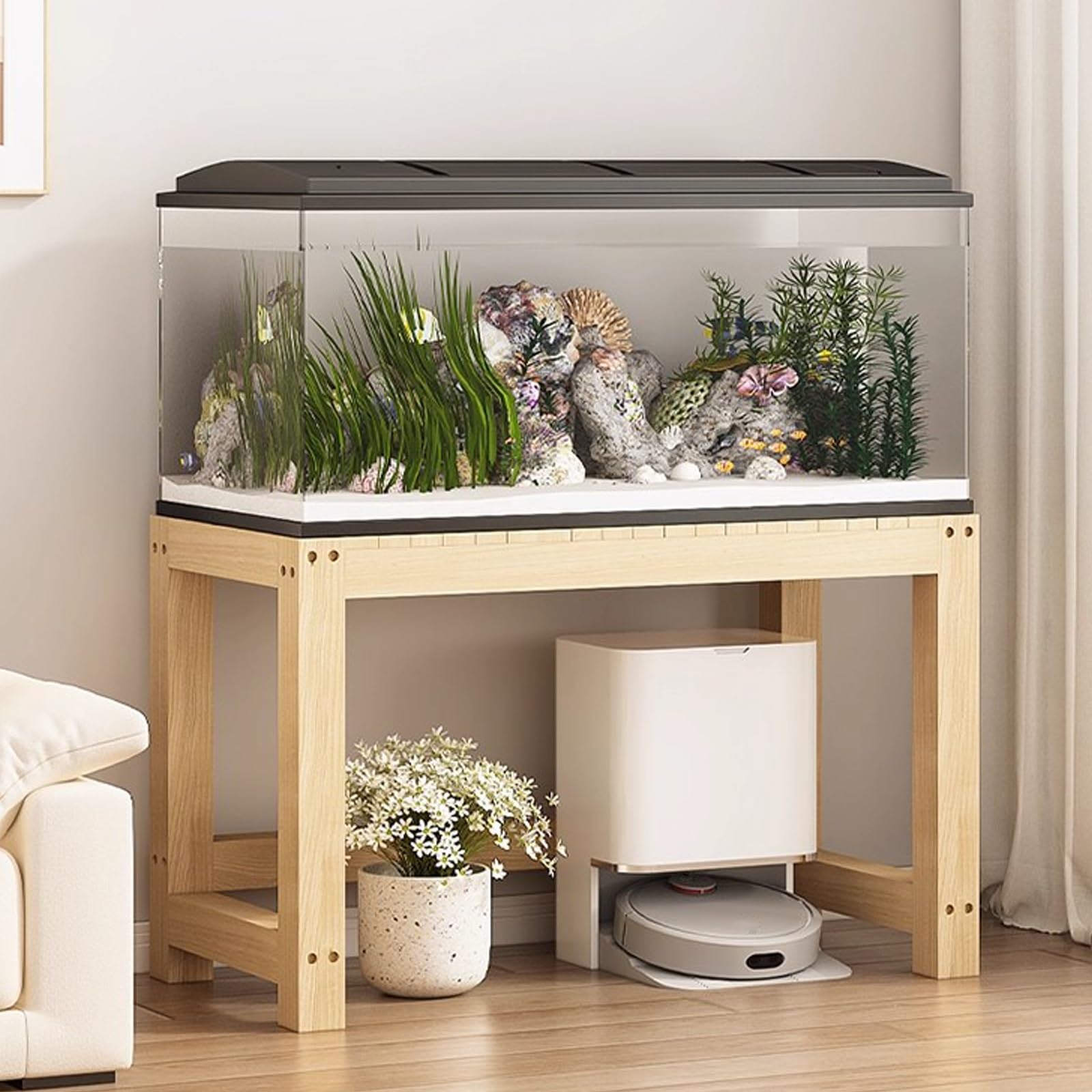 Pogrubione terrarium z drewna sosnowego, wielofunkcyjne, antypoślizgowe, do domu, biura i sklepów zoologicznych, cicha konstrukcja, trwała i elegancka.