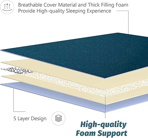 Miniatura 8 de MAXYOYO - Colchón tipo futón japonés, colchón grueso para dormir, colchón enrollable, para tumbona plegable, sofá, cama, colchón para habitación de