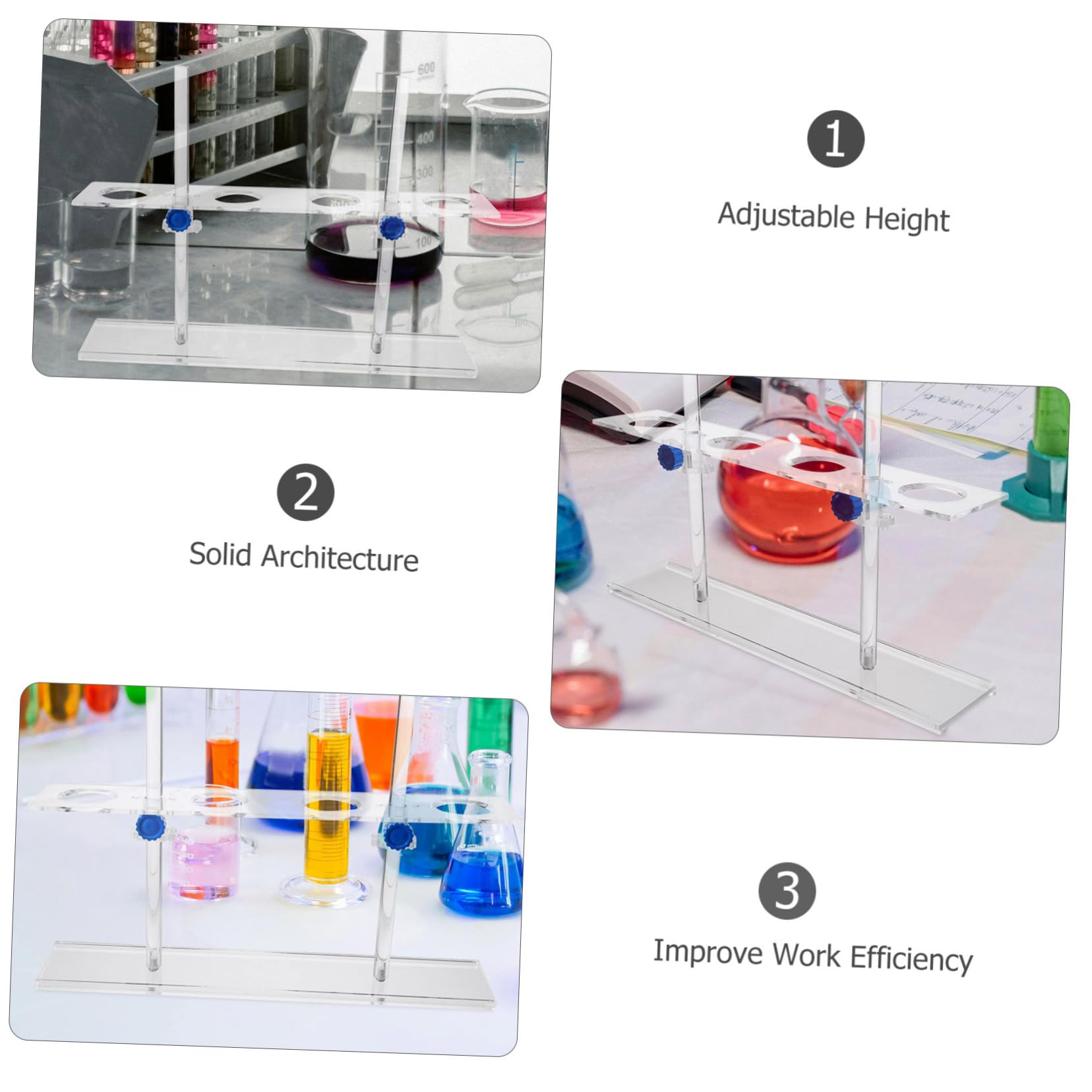 SOLUSTRE 4pièces Support De Réglable Pour Entonnoirs Rack De Laboratoire Pour Expérimentations Outil De Support Pour Chimie Et Biologie