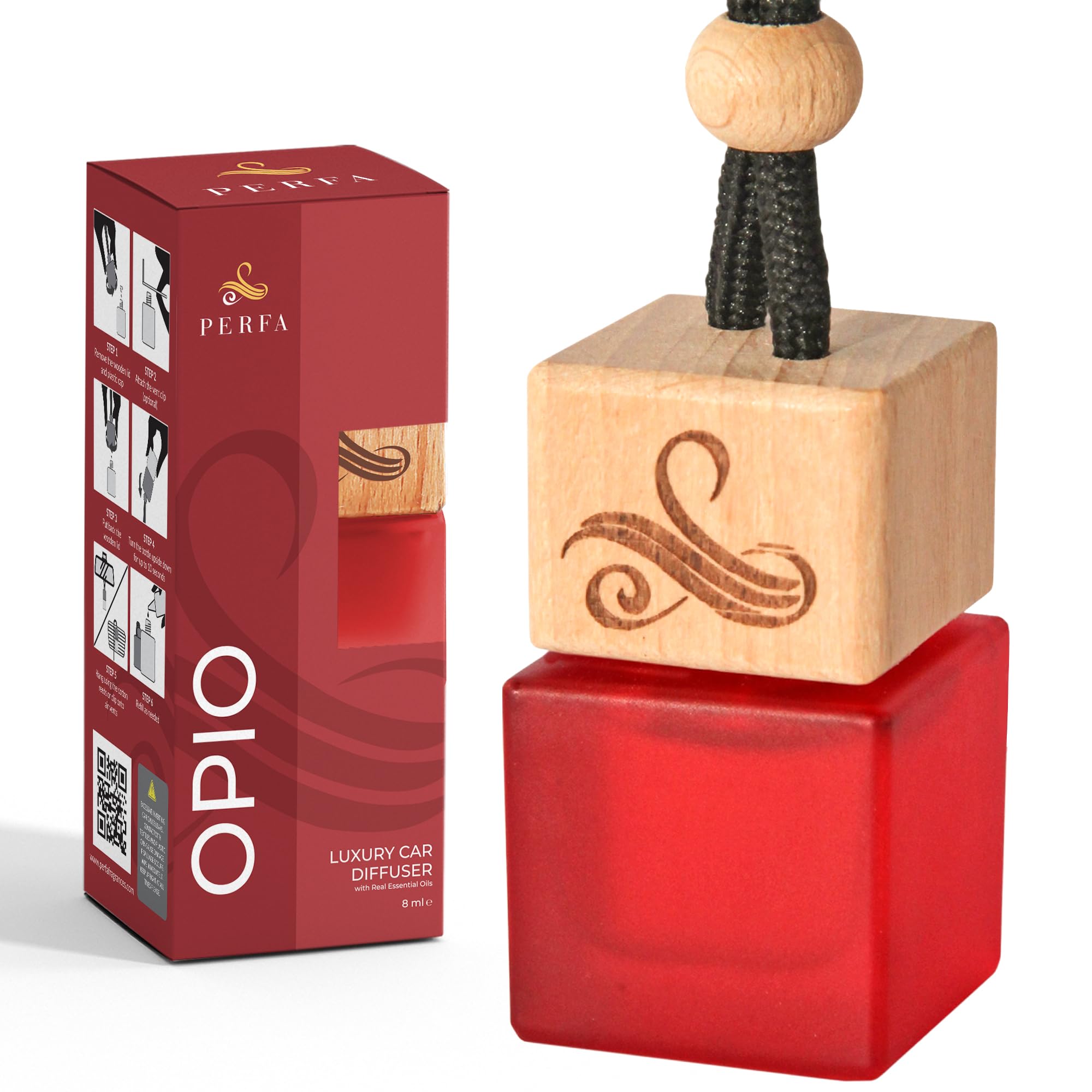 Black Opium Car Air Freshener for Women | Perfume Style Car Scents Air Freshener with Vent Clip | Accessories for Women - Opio Scent by Perfa