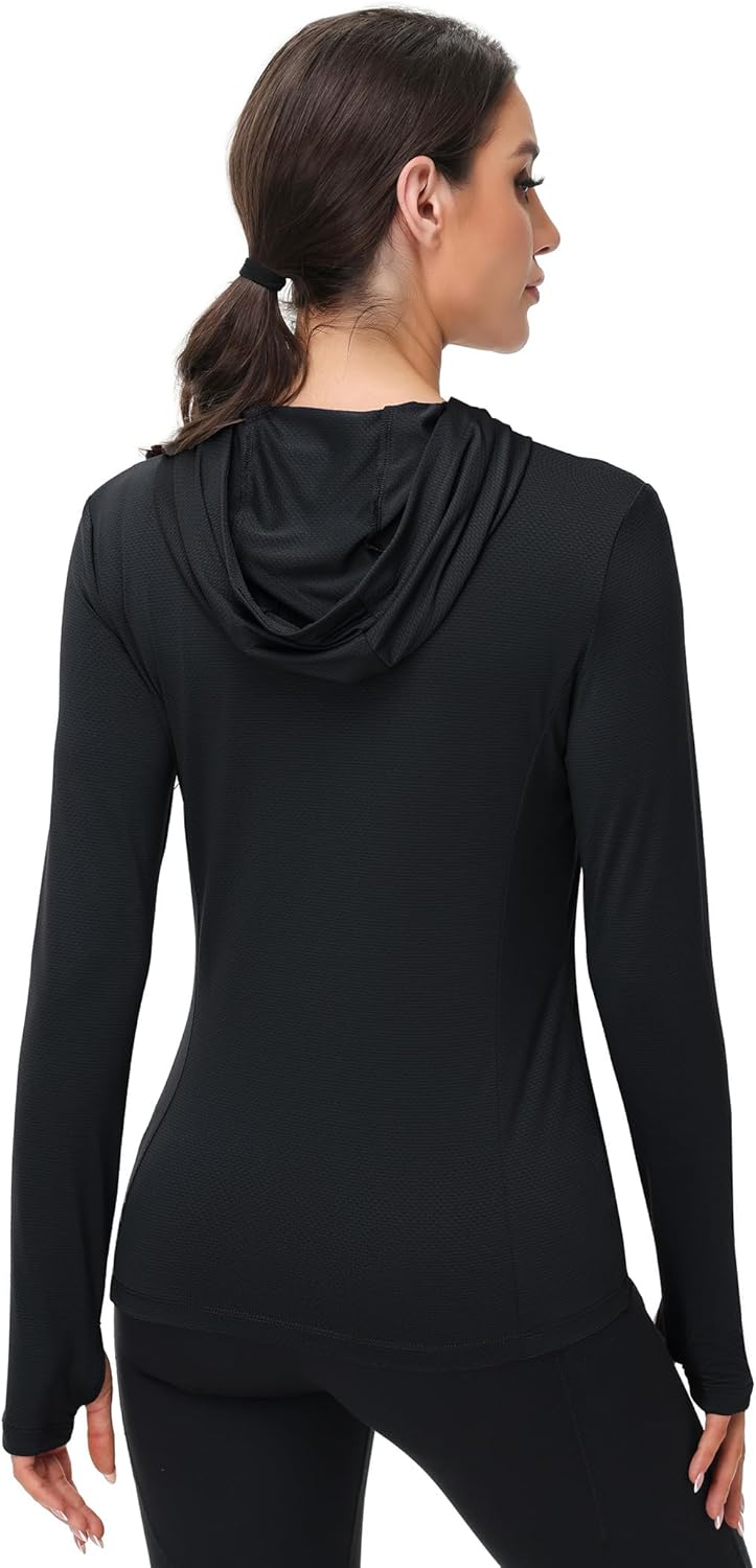 COZZIPLUS Womens UPF 50+ Sun Protection Zip Up Athletic Jacket Long Sleeve Lightweight Jacket Outdoor Performance - Image 3