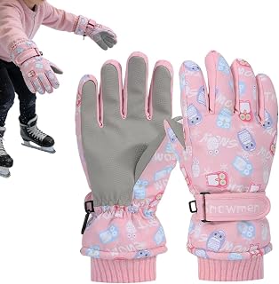 子供用スノーグローブ 暖かい 子供 手袋 | 防風 子供用 ミトン 冬のアウトドアスポーツ用 スキー サイクリング ハイキング ジョギング 通勤 旅行用