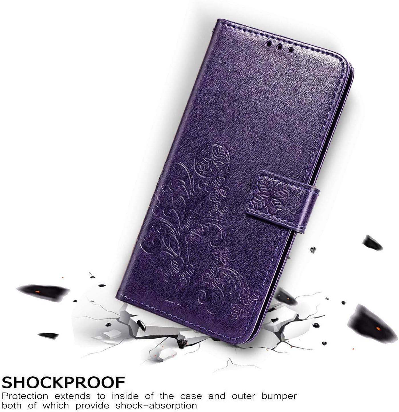 Etui En PU Motif Lignes, Fermoir Magnétique Avec Support Et Bandoulière