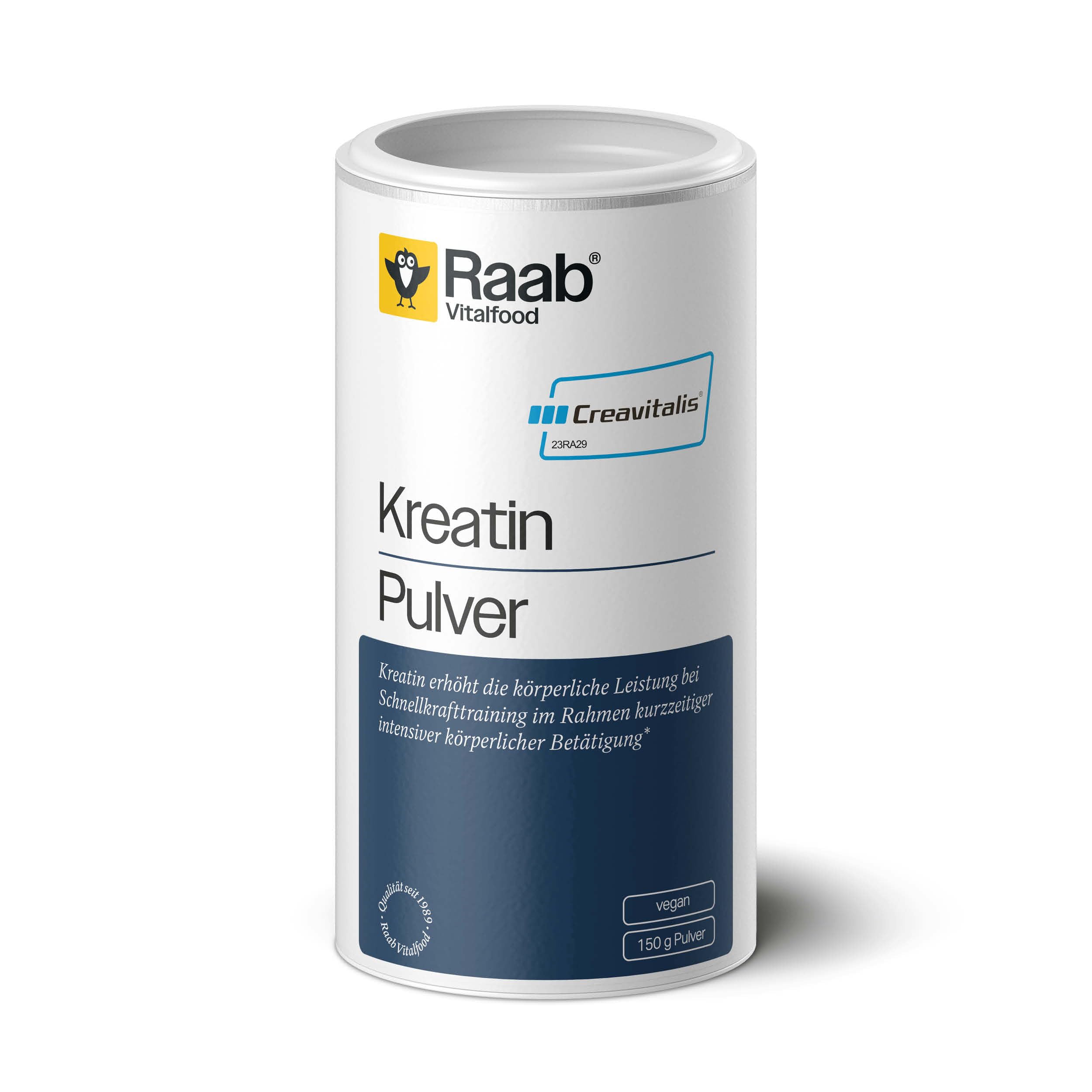 Raab® Kreatin Pulver Creavitalis® aus Deutschland (150 g) | Creavitalis® Marken-Kreatinmonohydrat aus deutscher Herstellung - 99,9% reines Kreatin ohne Zusätze - Vegan