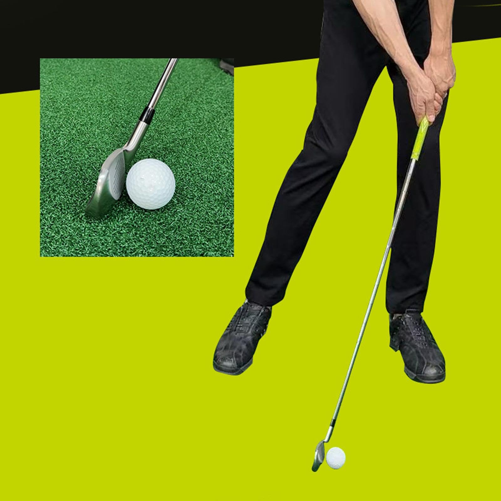 Palo de Golf de 98 Cm con Empuñadura Antideslizante, Varilla de Entrenamiento de Competición de Acero Inoxidable para Oficina Y Deportes, Par