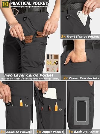 Men's Hiking Pants Lightweight Quick Dry Breathable Cargo Pants