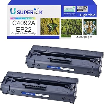 USUPERINK C4092A EP22 Compatible Toner Cartridge Replacement for HP 92A Black Toner Cartridge use for Laserjet 1100 1100a 1100ase 1100axi 1100se 1100xi 3200 3200m 3200se2 Pack