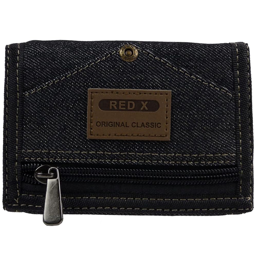 RED DENIM ウォレット RED X Mens/Boys Blue Denim Tr-Fold Canvas Wallet : Amazon.ca