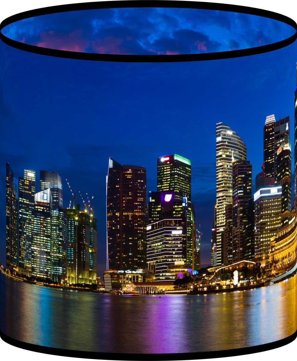 LampPix 10.00 Inch Table Lamp Shade - Chicago Skyline Canvas Desk Lampshade (Spider Fitting)