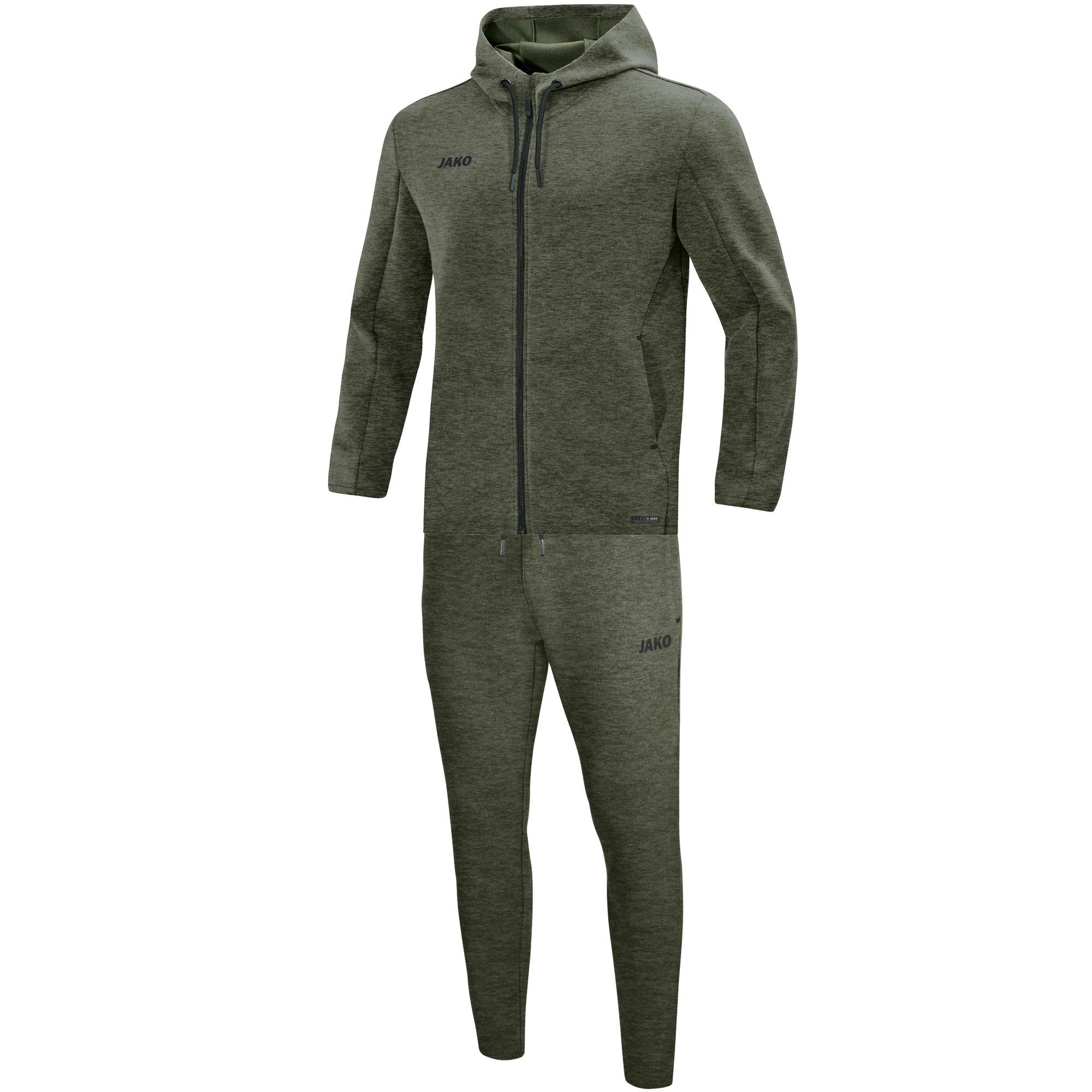 JAKO Premium Basics M9729 Men's Tracksuit with Hood, Mottled Khaki, S