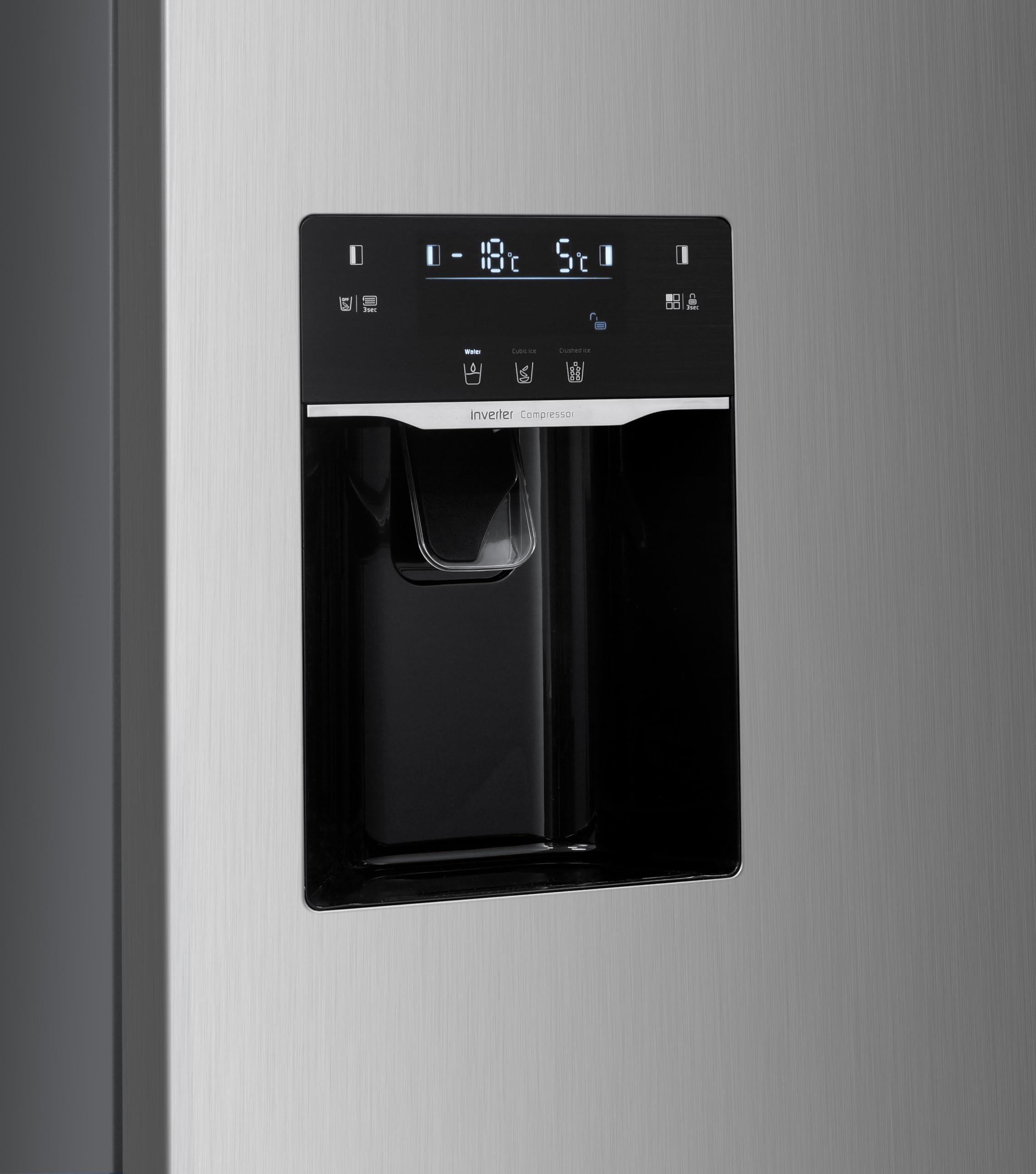 GEDTECH - Refrigerador americano GSBSA513IX Side by Side 513L - Dispensador de agua y máquina de hielo automático - Acero inoxidable