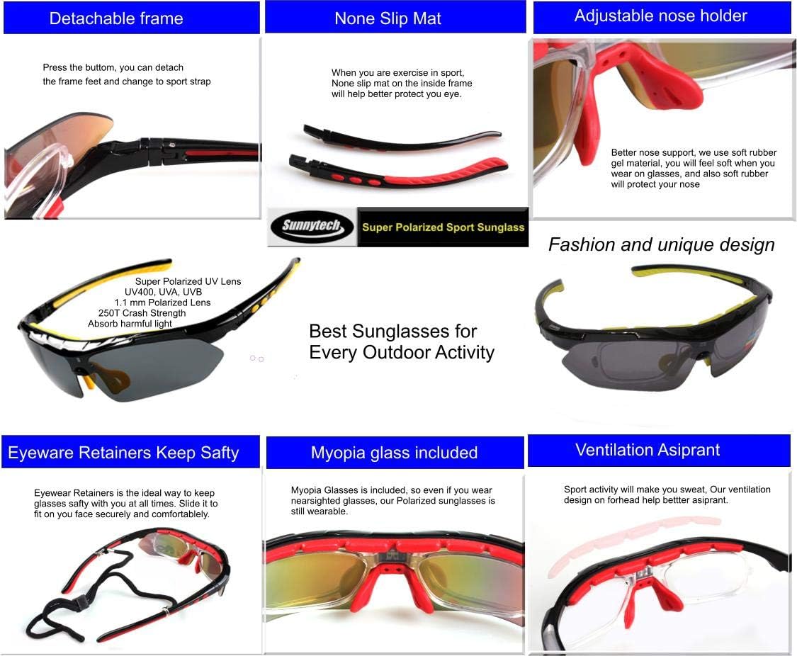 Super Polarized Anti Glare Sports Sunglasses with UV protective TAC Grey-colored Lens
