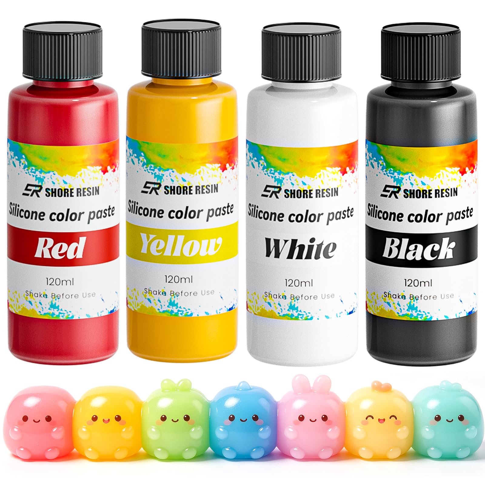 Silicone Pigment Dye for Taba Squishy, 4Colors Opaque Pigment Paste for Silicone Rubber Mold Making, Vibrant Colorant for Squishy Maker Coloring-image-7