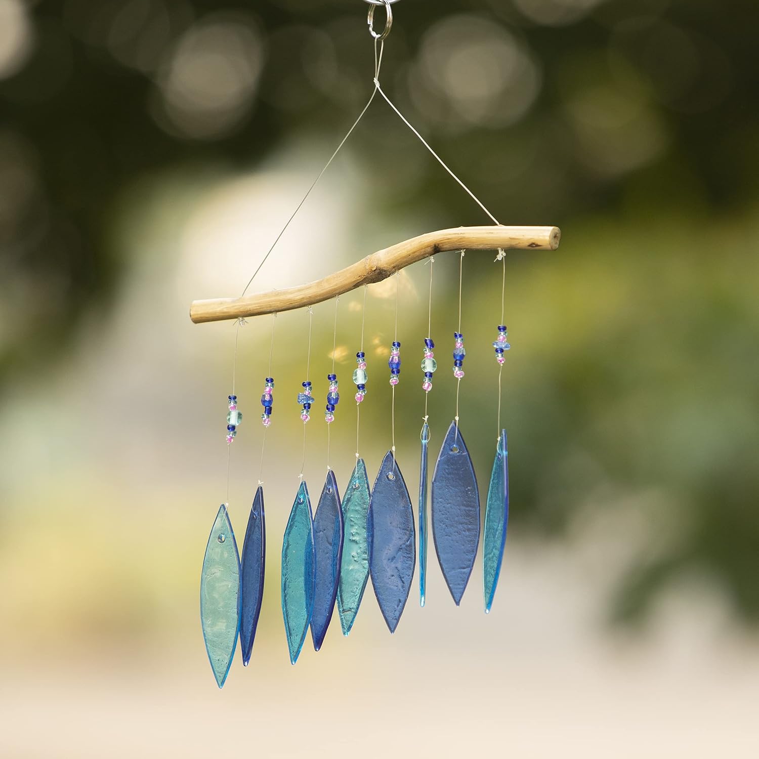 In the Breeze 7006 — Cool Glass and Bead Wind Chime - Colorful Hanging Suncatcher - Hanging Glass Decoration : Everything Else