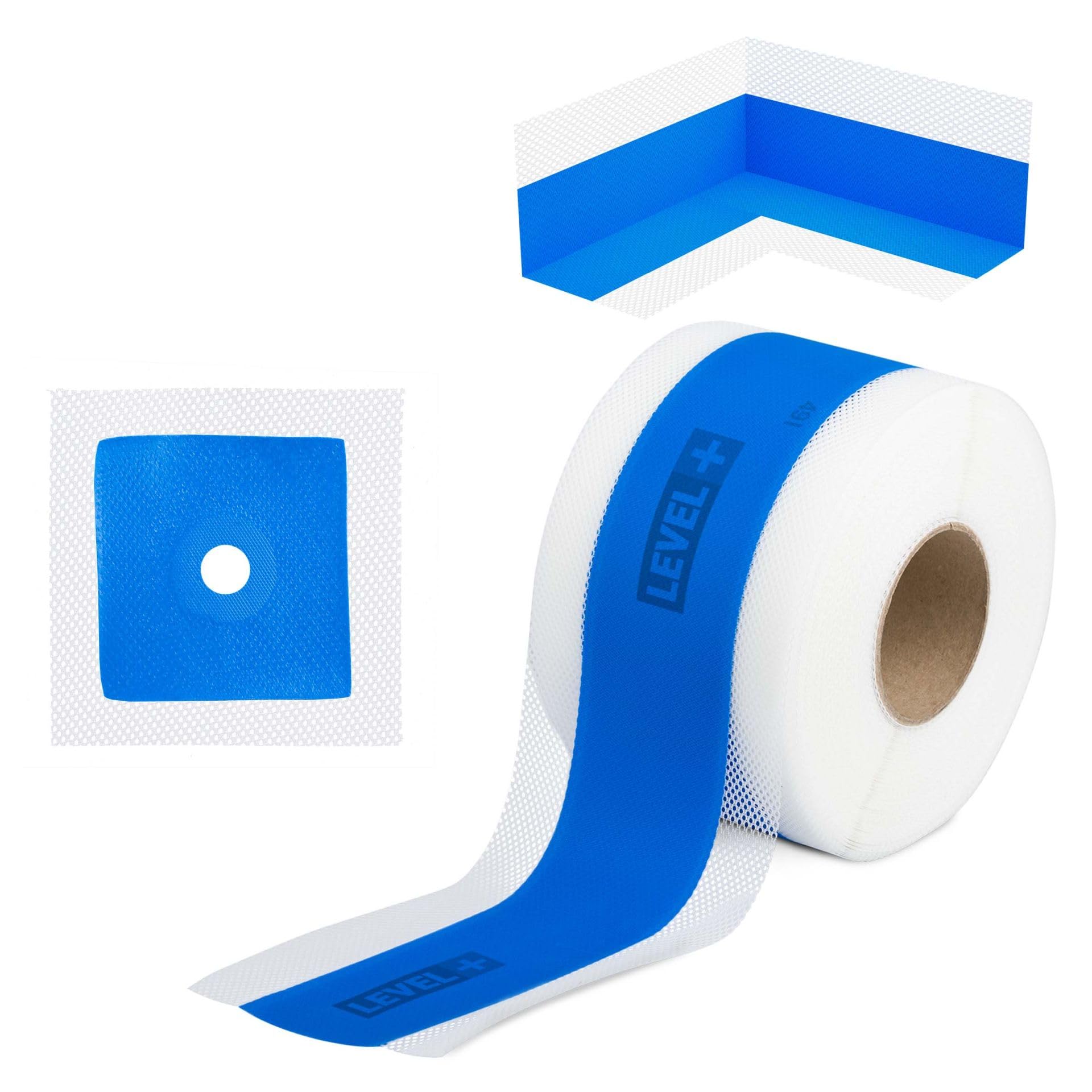 Dicht-Set 5,5Kg Flüssigfolie, 1m Dichtbahn 5m Dichtband,2 Innenecken, 2 Wandmanschetten, 1L Tiefengrund, Dusche, Bad, Küche SET331