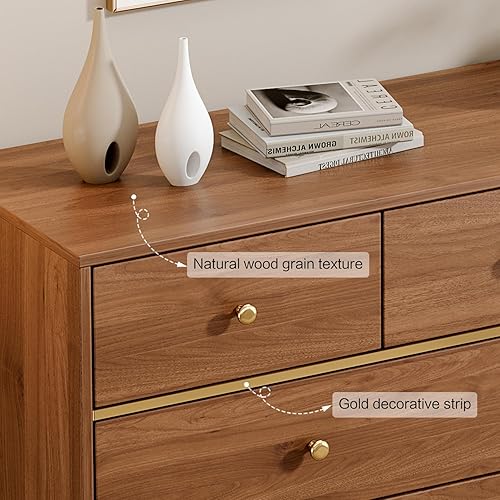 Miniatura 5 de All White 6 Drawer Dresser for Bedroom, Large Double Dresser with Wide Drawers, Modern Chest of Drawers,Storage Organizer Dresser,Nursery