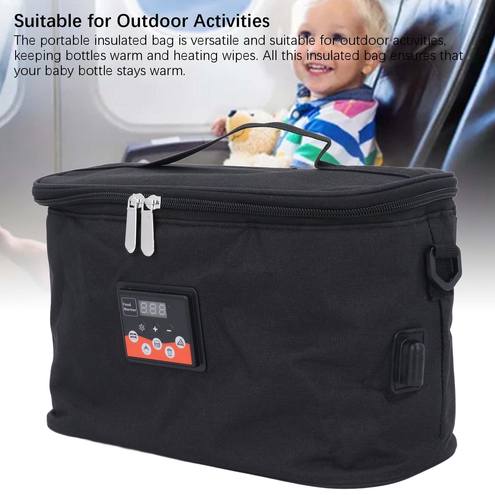 Bolsa Aislante para Calentador de Biberones para Coche, Bolsa Portátil para Calentar Alimentos con Temperatura Ajustable para Exteriores, Calentadora de Leche Infantil para Viajes